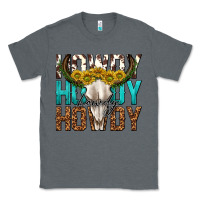 Charcoal Heather howdy howdy howdy western bull skull Classic Tee - texasbilliewilder