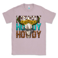 Lilac howdy howdy howdy western bull skull Classic Tee - texasbilliewilder
