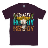 Plum howdy howdy howdy western bull skull Classic Tee - texasbilliewilder