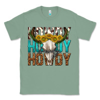 Sage howdy howdy howdy western bull skull Classic Tee - texasbilliewilder