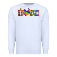 White lgbtq heart and hope Premium Sweatshirt - HRA Design Shop