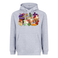 Heather Grey mexican dia de los muertos coffee cups Heavyweight Hoodie - CTS Tumbler Store