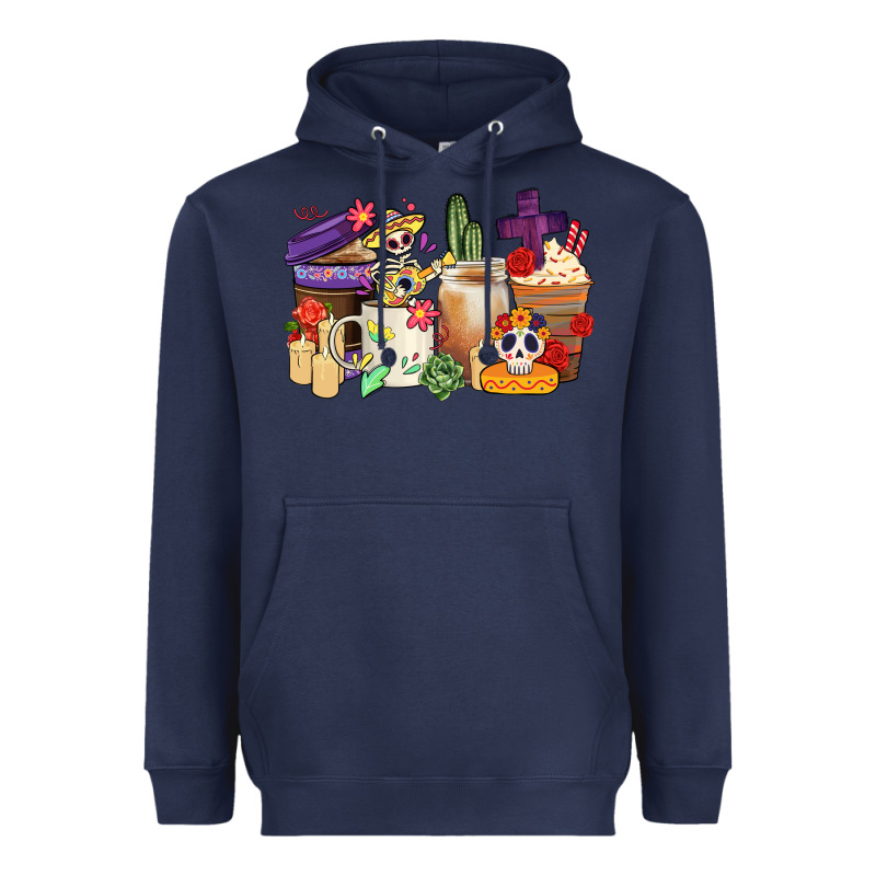 Mexican Dia De Los Muertos Coffee Cups Heavyweight Hoodie by CTS Tumbler Store | Teevron