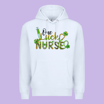 One Lucky Nurse Premium Hoodie Designed By Barkaloodesign