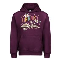 Mauve Wine library kid Urban Hoodie - MaliasSmallBusiness