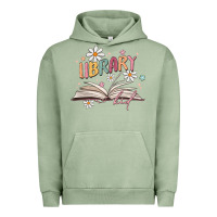 Pigment Oil Green library kid Urban Hoodie - MaliasSmallBusiness