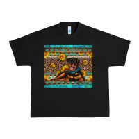 Black Rottweiler with western background Urban Heavy Tee - Artiststas