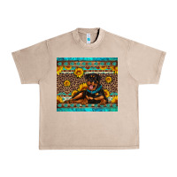 French Oak Rottweiler with western background Urban Heavy Tee - Artiststas