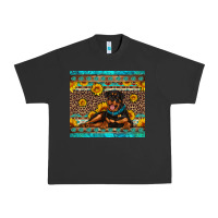 Pigment Black Rottweiler with western background Urban Heavy Tee - Artiststas