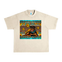 Sandshell Rottweiler with western background Urban Heavy Tee - Artiststas