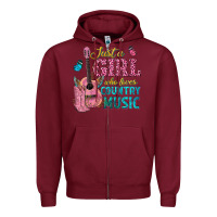 Burgundy just a girl who loves country music Zipper Hoodie - texasbilliewilder
