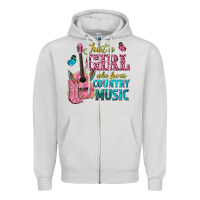 Dove Grey just a girl who loves country music Zipper Hoodie - texasbilliewilder