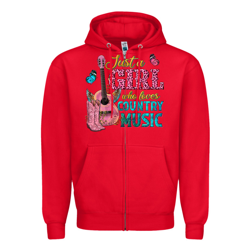 Just A Girl Who Loves Country Music Zipper Hoodie by texasbilliewilder | Teevron