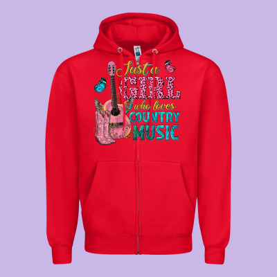 Zipper Hoodie just a girl who loves country music