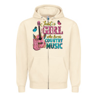 Sandshell just a girl who loves country music Zipper Hoodie - texasbilliewilder