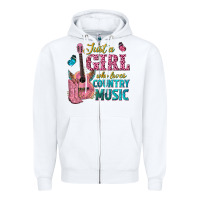 White just a girl who loves country music Zipper Hoodie - texasbilliewilder