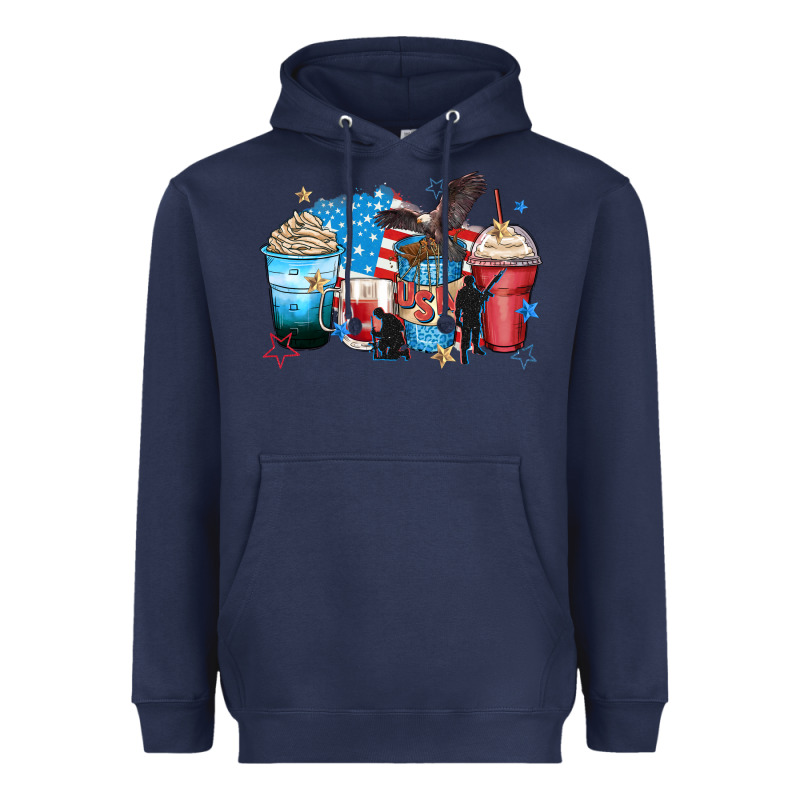 Usa Coffee Cups Heavyweight Hoodie by Zillion Design Studio | Teevron