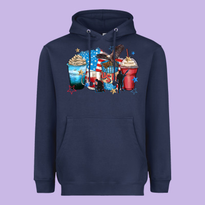 Usa Coffee Cups Heavyweight Hoodie Designed By Zillion Design Studio