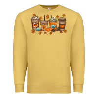 Antique Gold Fall Coffee Drink Premium Sweatshirt - RacoonDesign