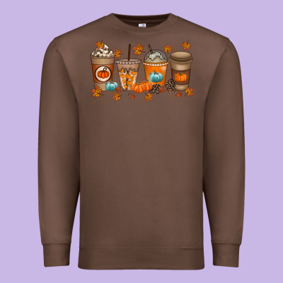 Fall Coffee Drink Premium Sweatshirt Designed By Racoondesign