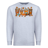 Heather Grey Fall Coffee Drink Premium Sweatshirt - RacoonDesign