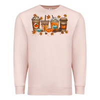 Pale Pink Fall Coffee Drink Premium Sweatshirt - RacoonDesign