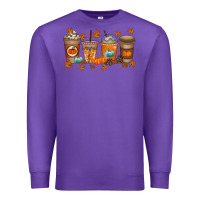 Purple Fall Coffee Drink Premium Sweatshirt - RacoonDesign