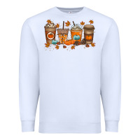 White Fall Coffee Drink Premium Sweatshirt - RacoonDesign