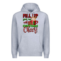 Heather Grey fill up your cup with christmas cheer Premium Hoodie - Jasminsmagicworld