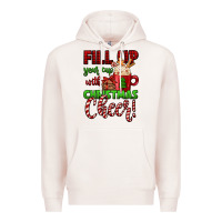 Pale Pink fill up your cup with christmas cheer Premium Hoodie - Jasminsmagicworld