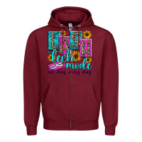 Burgundy lash tech mode all day every day Zipper Hoodie - texasbilliewilder