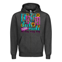 Charcoal Heather lash tech mode all day every day Zipper Hoodie - texasbilliewilder