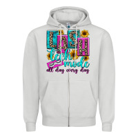 Dove Grey lash tech mode all day every day Zipper Hoodie - texasbilliewilder