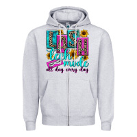 Heather Grey lash tech mode all day every day Zipper Hoodie - texasbilliewilder