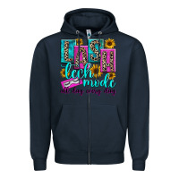 Navy lash tech mode all day every day Zipper Hoodie - texasbilliewilder