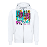 White lash tech mode all day every day Zipper Hoodie - texasbilliewilder