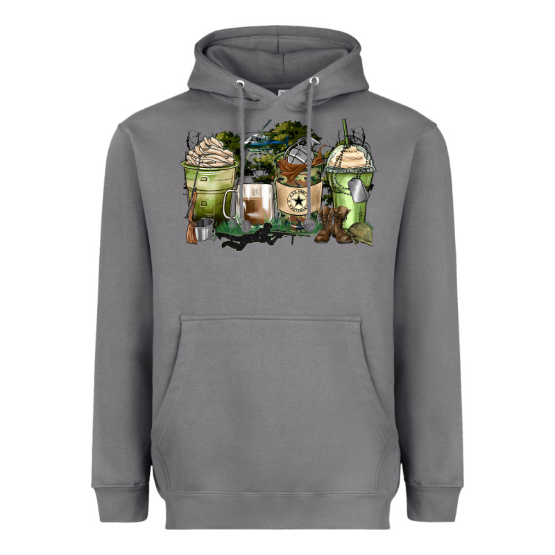 Veteran Coffee Cups Heavyweight Hoodie by Zillion Design Studio | Teevron