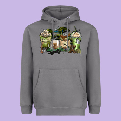 Veteran Coffee Cups Heavyweight Hoodie Designed By Zillion Design Studio