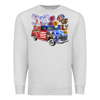 Dove Grey western truck fourth of july america Premium Sweatshirt - FaDigitalArtStudio