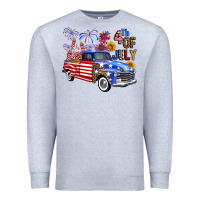 Heather Grey western truck fourth of july america Premium Sweatshirt - FaDigitalArtStudio