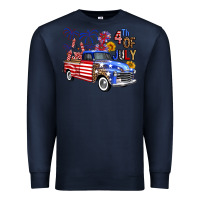 Navy western truck fourth of july america Premium Sweatshirt - FaDigitalArtStudio