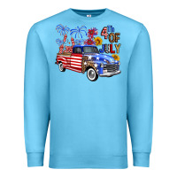 Ocean Blue western truck fourth of july america Premium Sweatshirt - FaDigitalArtStudio