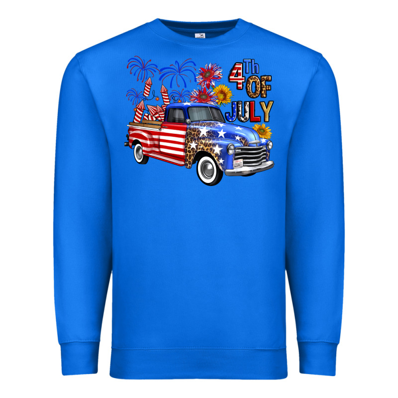 Western Truck Fourth Of July America Premium Sweatshirt by FaDigitalArtStudio | Teevron