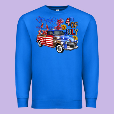 Western Truck Fourth Of July America Premium Sweatshirt Designed By Fadigitalartstudio