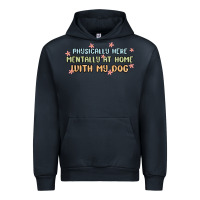 Navy physically here mentally at home with my dog Urban Hoodie - MaliasSmallBusiness