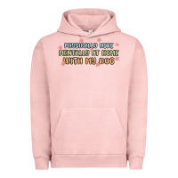 Pigment Salmon physically here mentally at home with my dog Urban Hoodie - MaliasSmallBusiness