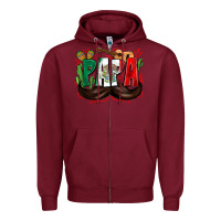 Burgundy papa mexico Zipper Hoodie - Zillion Design Studio
