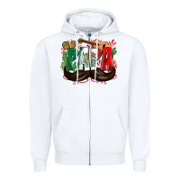 White papa mexico Zipper Hoodie - Zillion Design Studio