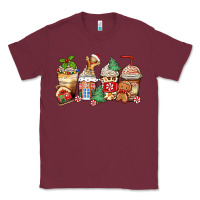 Burgundy christmas gingerbread coffee cups Classic Tee - Zillion Design Studio