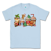 Dusty Blue christmas gingerbread coffee cups Classic Tee - Zillion Design Studio